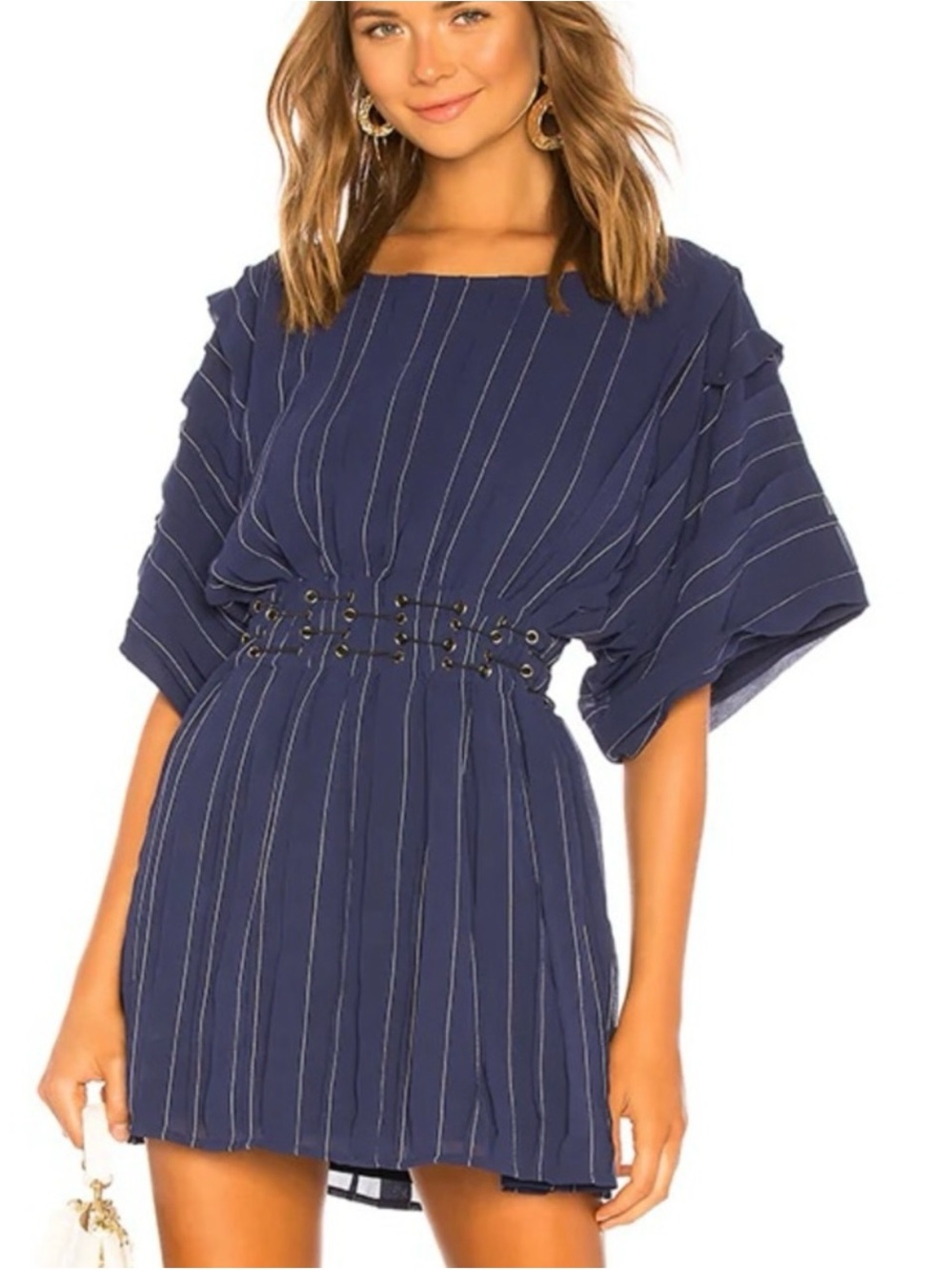 Tularosa Revolve Sienna Midi  Dress Striped   Blue Size S Women!s